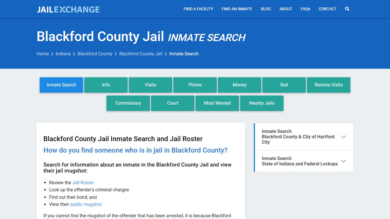 Blackford County Jail Inmate Search - Jail Exchange